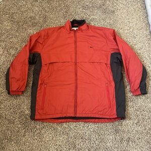 Vintage Nike Jacket Mens XL Red Black Fleece Lined Winter Coat Outdoors